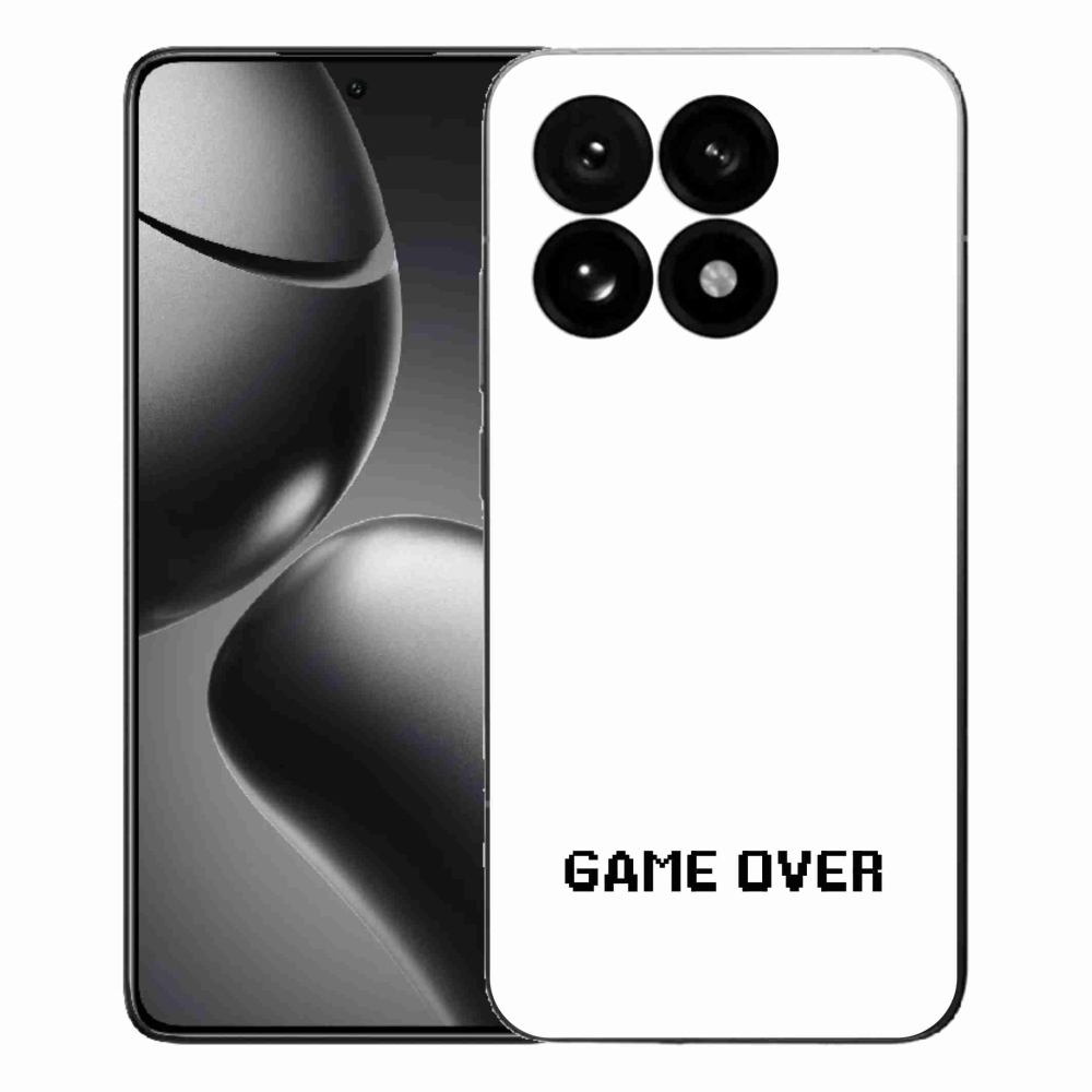 Gelový kryt mmCase na Xiaomi 15T - game over bílé pozadí