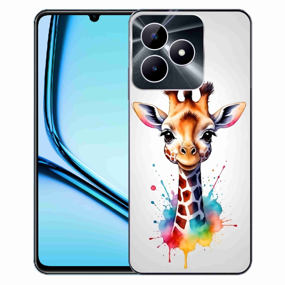 Gelový kryt mmCase na Realme Note 50 - žirafa 1