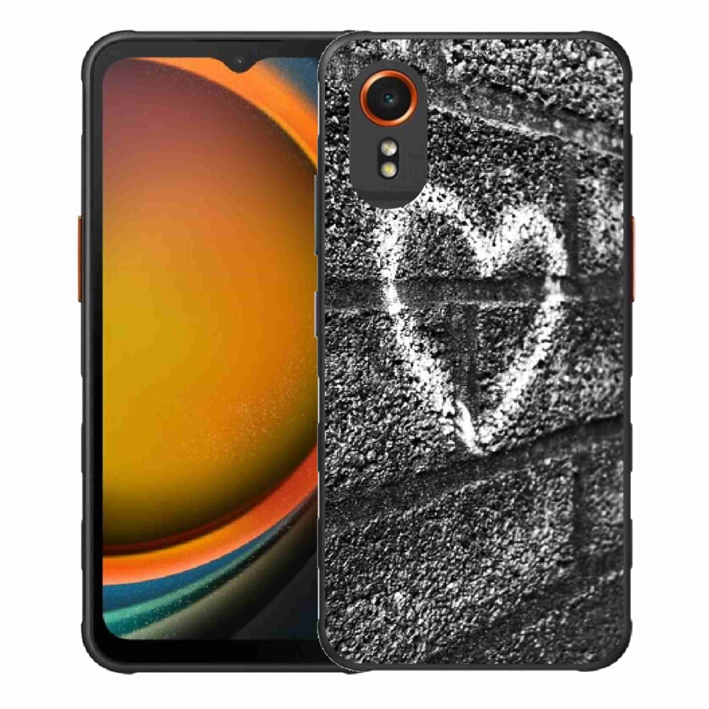 Gelový kryt mmCase na Samsung Galaxy Xcover 7 - srdce na zdi