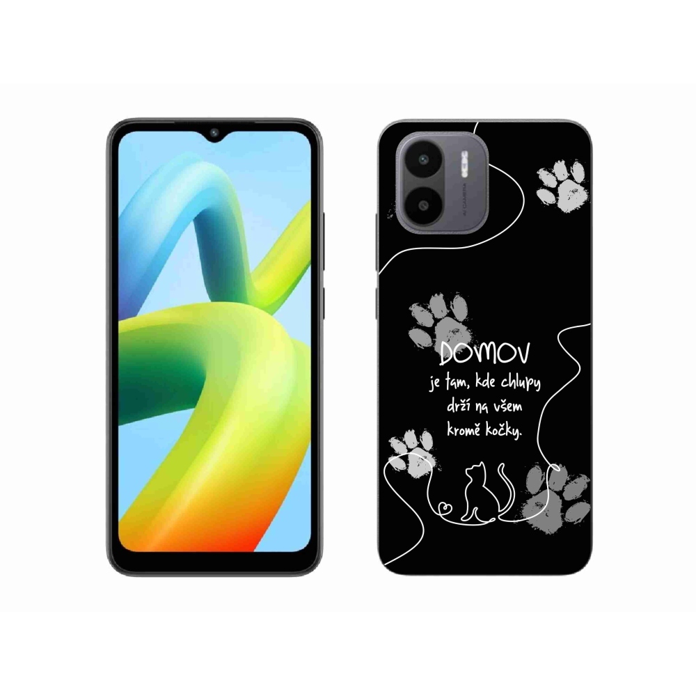 Gelový kryt mmCase na Xiaomi Redmi A1 - kočičí motiv černé pozadí