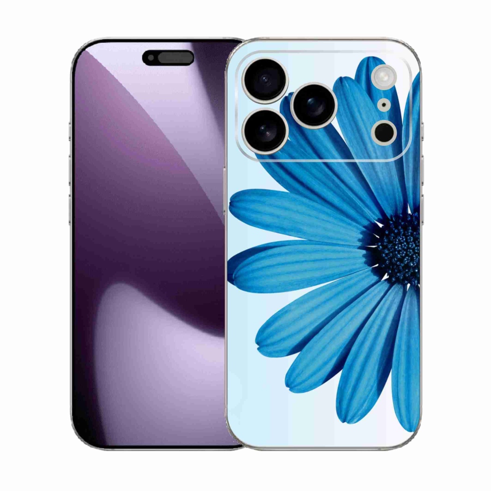 Gelový kryt mmCase na iPhone 17 Pro - modrá kopretina