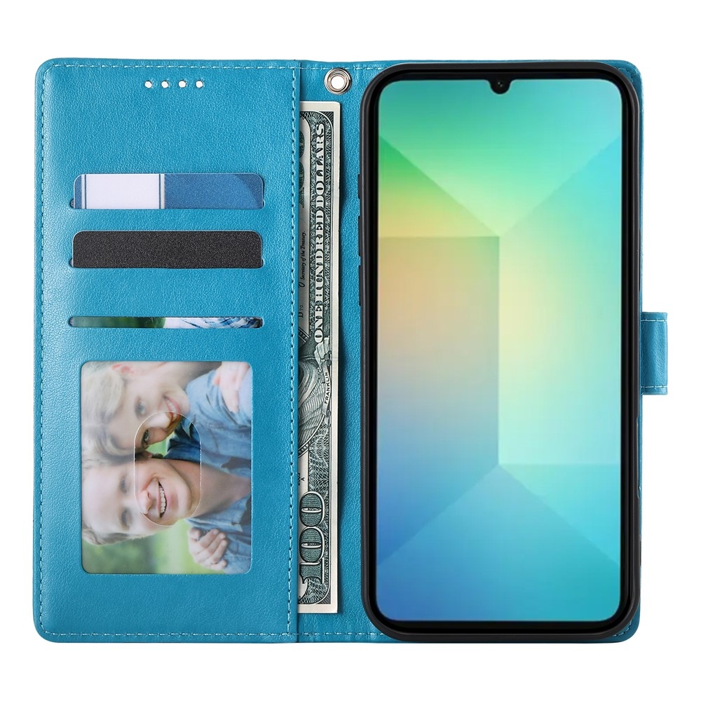 Flowery knížkové pouzdro na Samsung Galaxy A07 4G - modré