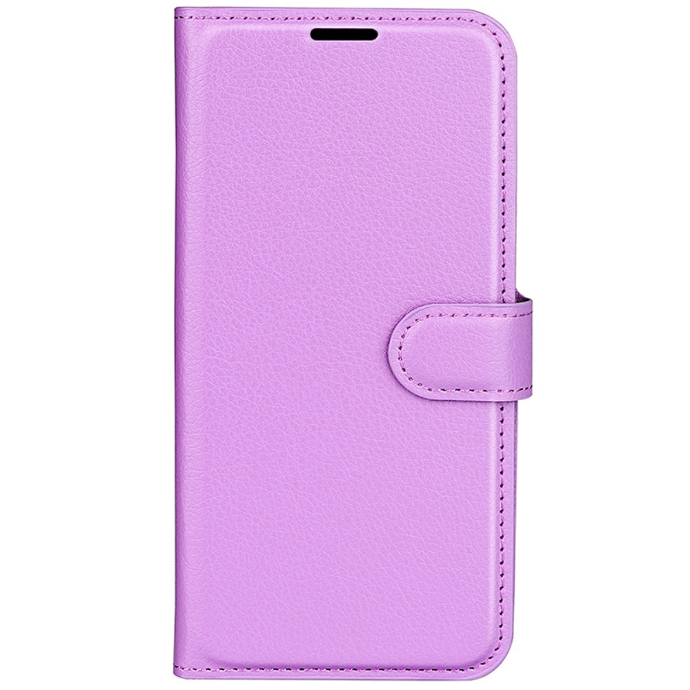 Litchi knížkové pouzdro na Samsung Galaxy S24+ - fialové