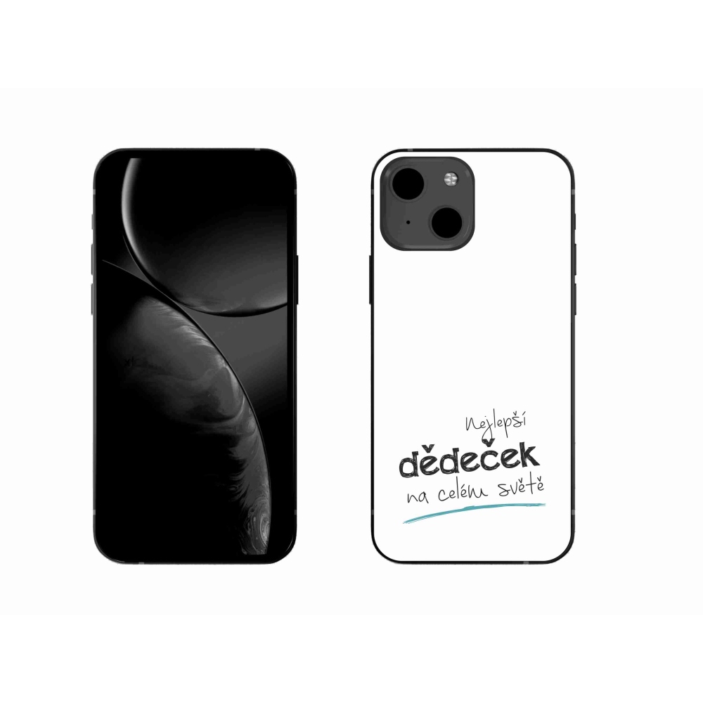 Gelový kryt mmCase na iPhone 13 6.1 - nejlepší dědeček 3 bílé pozadí
