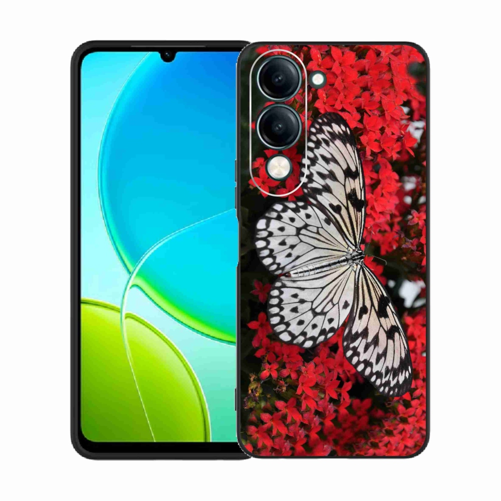 Gelový kryt mmCase na Vivo Y29s 5G - černobílý motýl 1