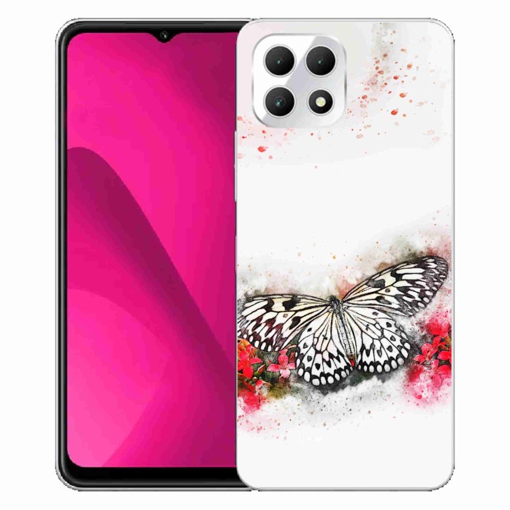 Gelový kryt mmCase na T-Mobile T Phone 2 - černobílý motýl