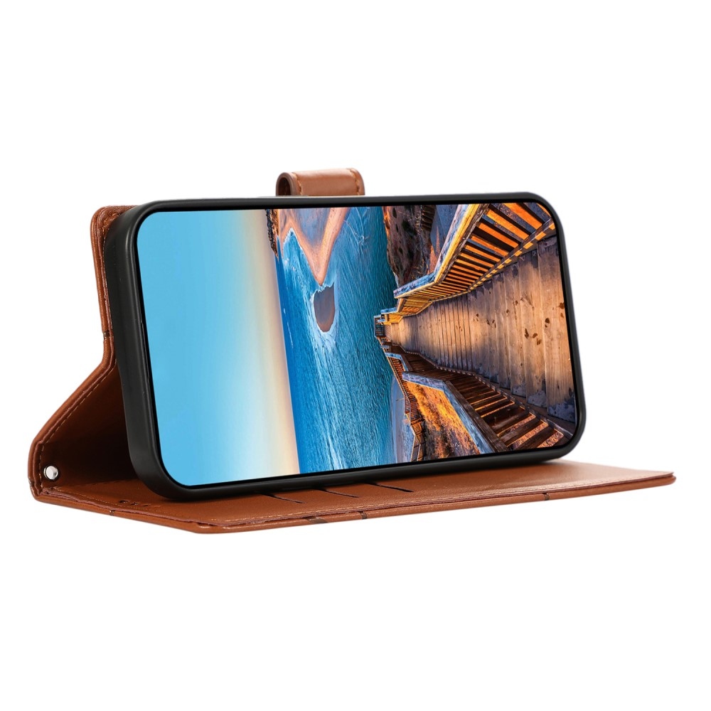 Line knížkové pouzdro na Realme 12 5G/12x 5G - hnědé