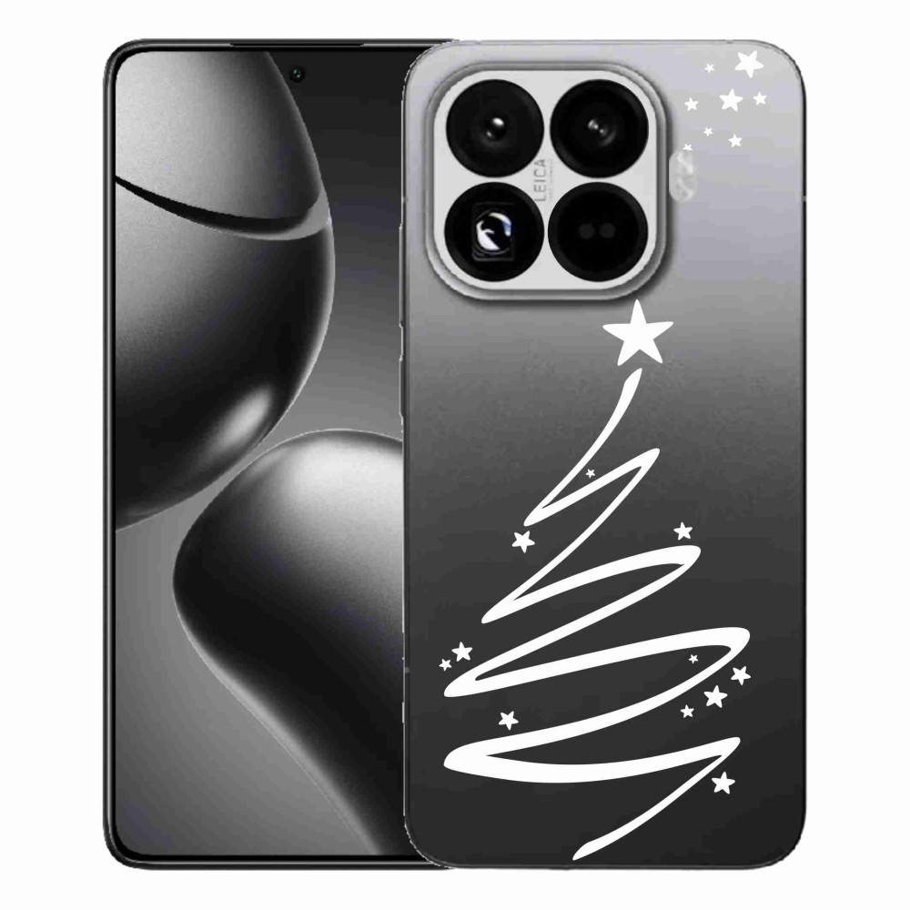 Gelový kryt mmCase na Xiaomi 15T Pro - bílý stromeček na průhledném pozadí