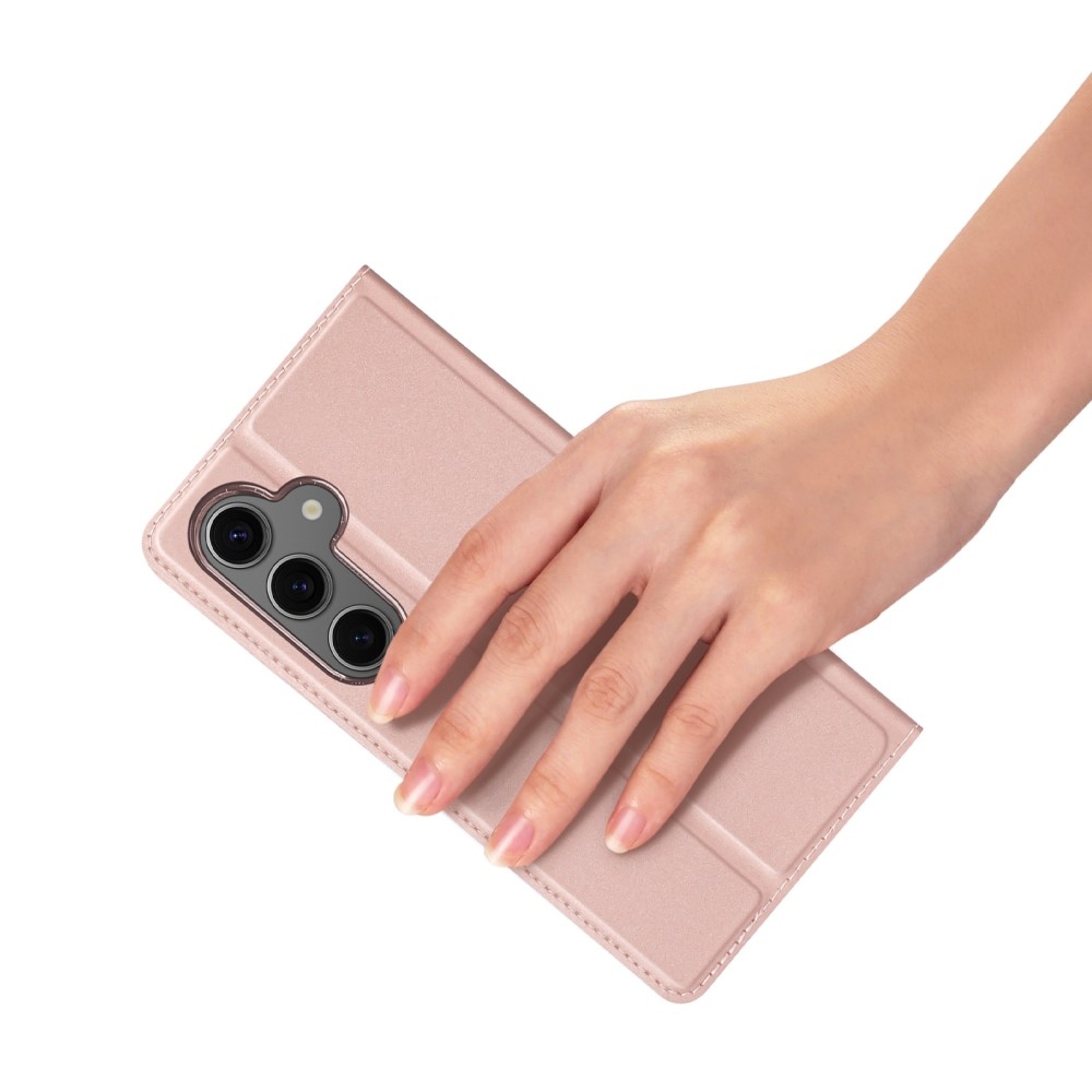 DUX knížkové pouzdro na Samsung Galaxy S24 FE - růžovozlaté