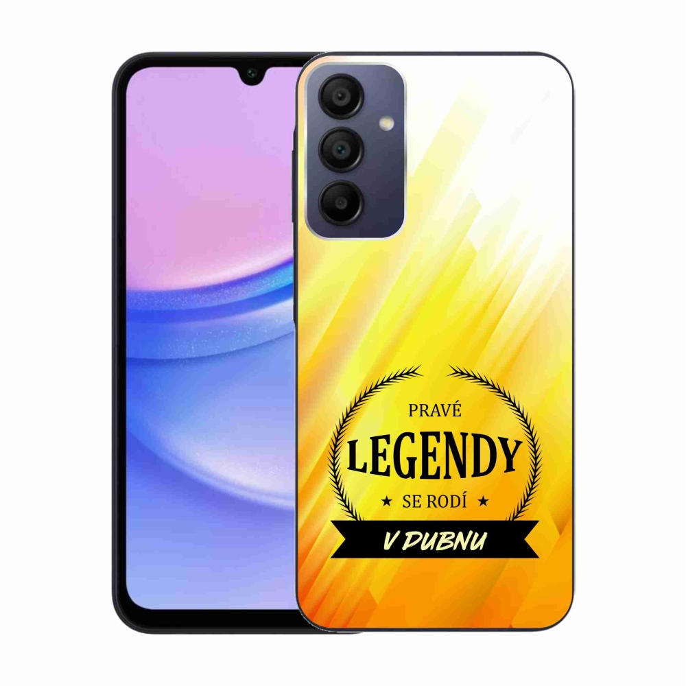 Gelový kryt mmCase na Samsung Galaxy A15 4G/5G - legendy v dubnu žluté pozadí