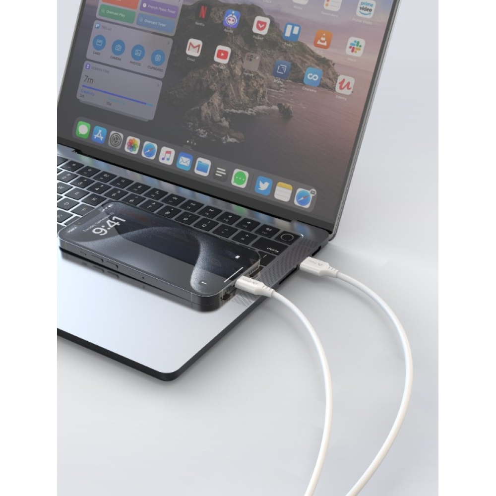 iPEAX TPU kabel USB-A / USB-C 1 m, USB 2.0 - bílý