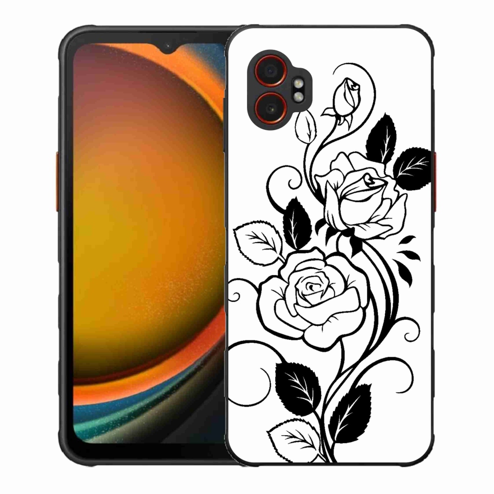 Gelový kryt mmCase na Samsung Galaxy Xcover 7 Pro - černobílá růže