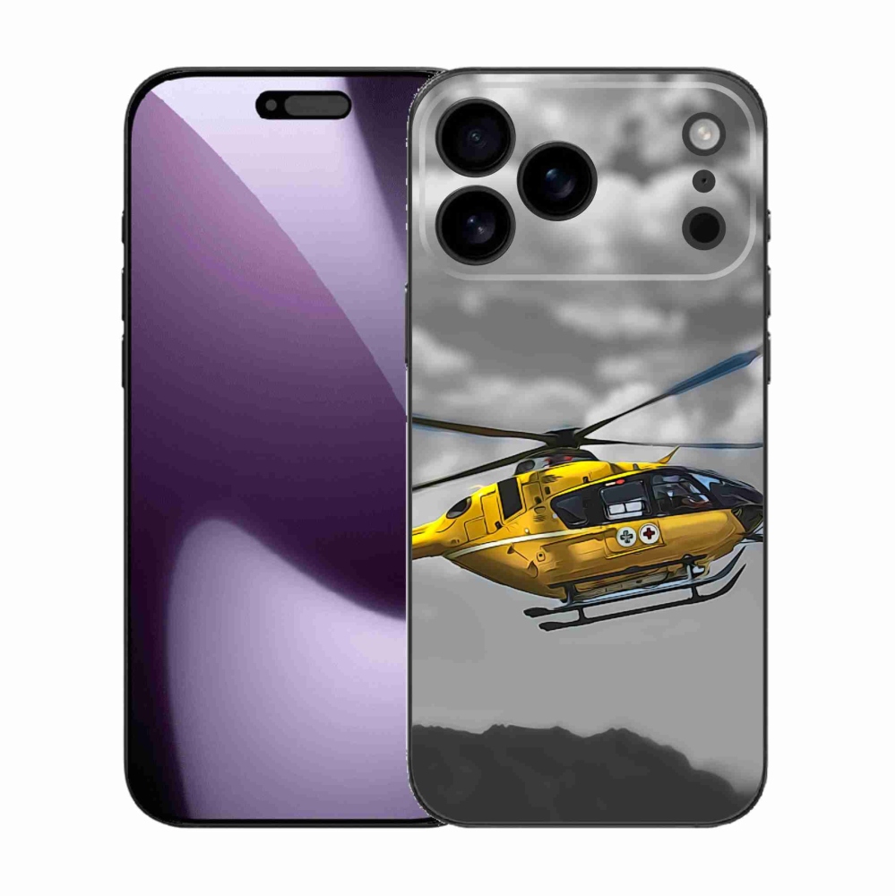 Gelový kryt mmCase na iPhone 17 Pro Max - žlutá helikoptéra