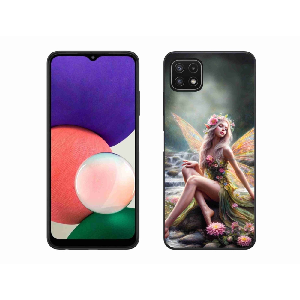 Gelový kryt mmCase na Samsung Galaxy A22 5G - motýlí žena 1