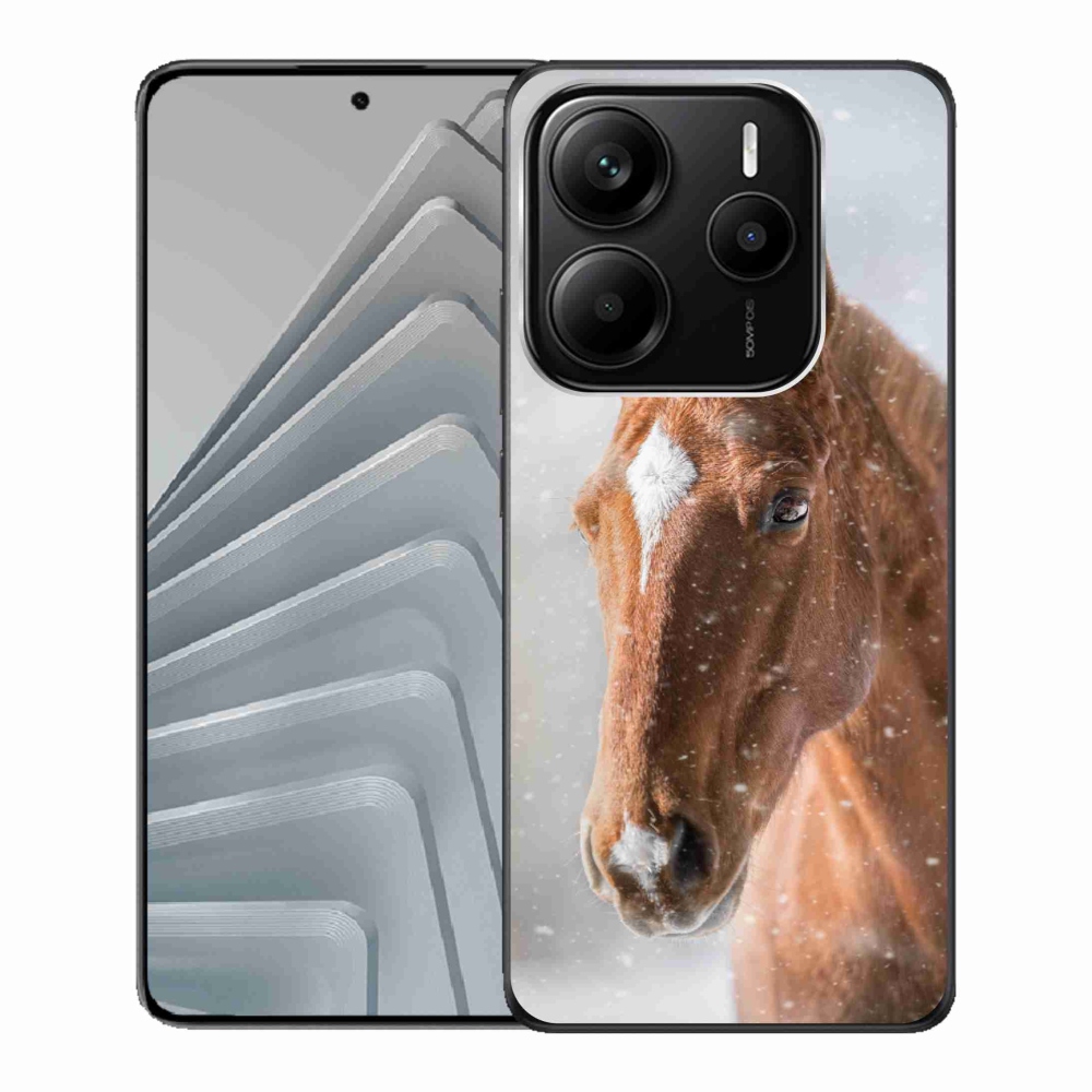 Gelový kryt mmCase na Xiaomi Redmi Note 14 5G - hnědý kůň 2