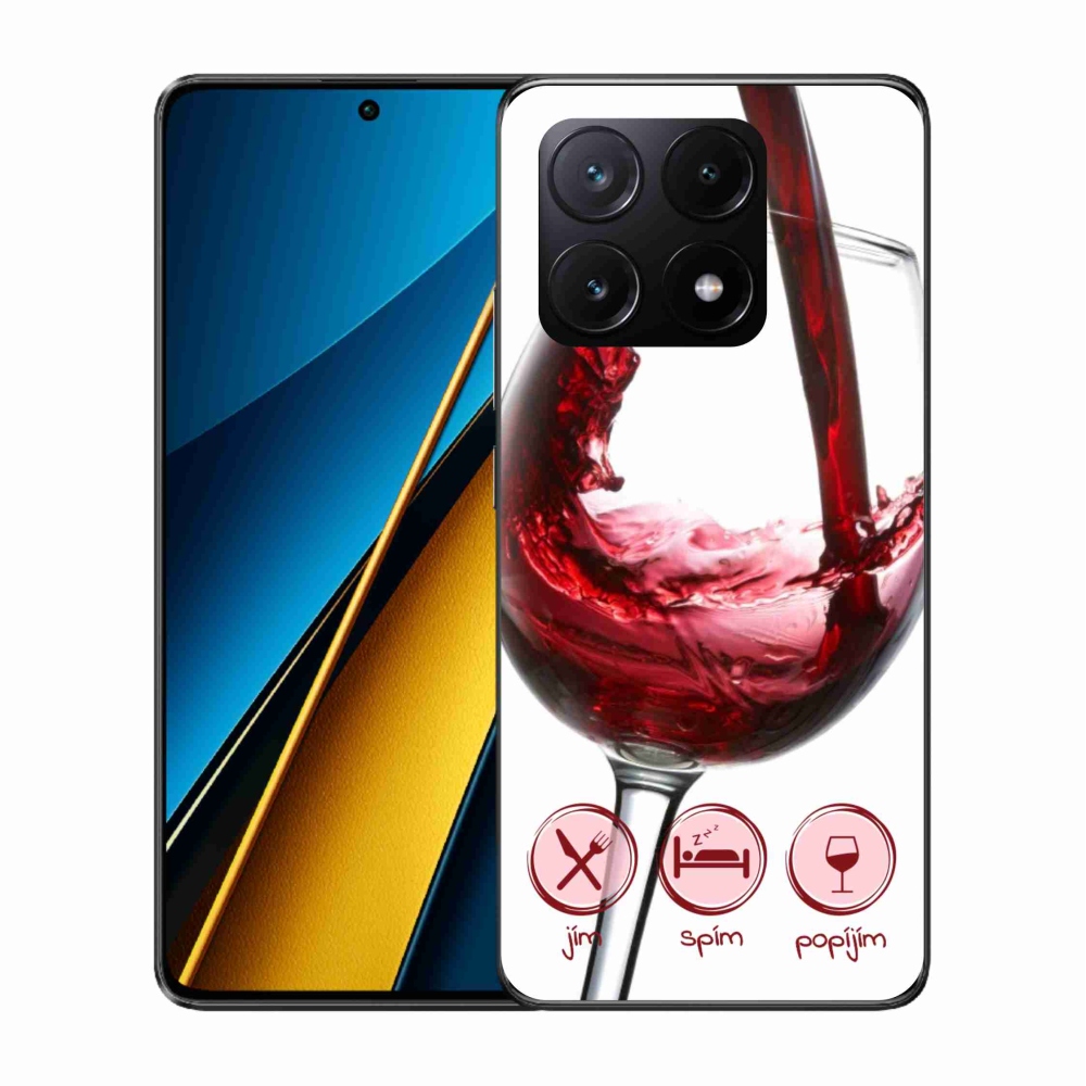 Gelový obal mmCase na Xiaomi Poco X6 Pro 5G - sklenička vína červené