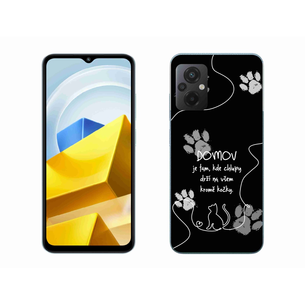 Gelový kryt mmCase na Xiaomi Poco M5 4G - kočičí motiv černé pozadí