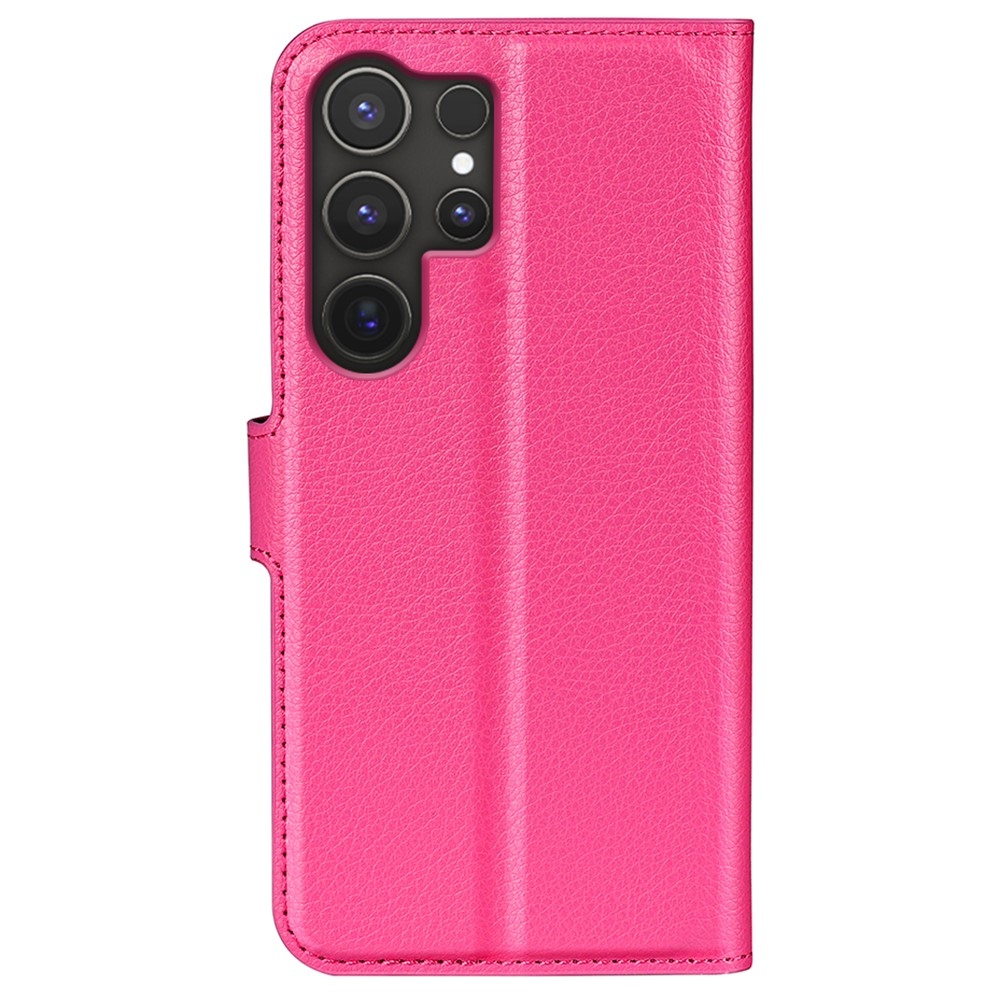 Litchi knížkové pouzdro na Samsung Galaxy S25 Ultra - rose