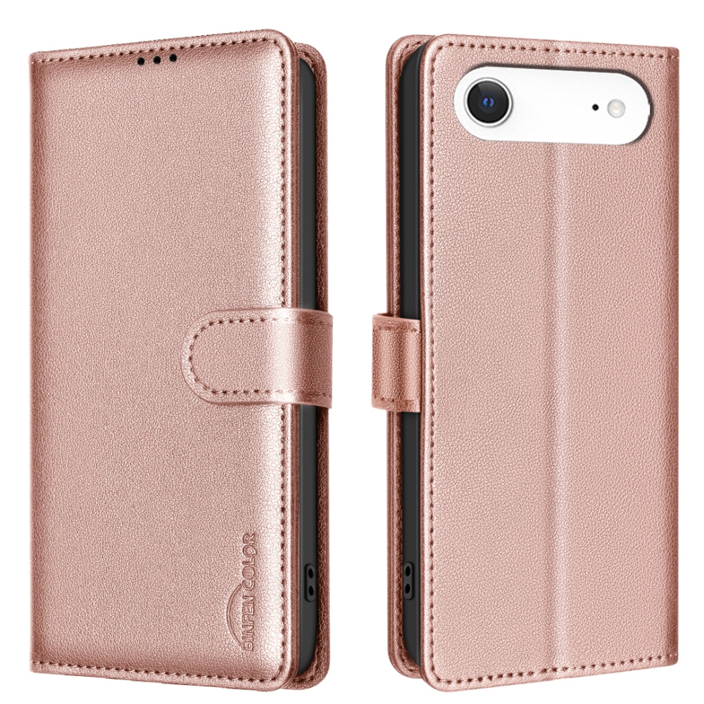 BINFEN knížkové pouzdro na mobil iPhone 17 Air - růžovozlaté