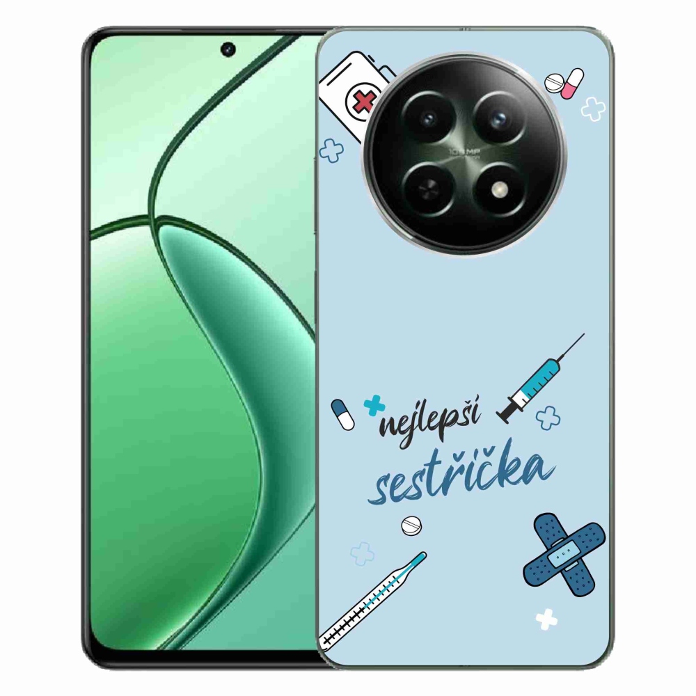 Gelový kryt mmCase na Realme 12 5G/12x 5G - nejlepší sestřička modré pozadí