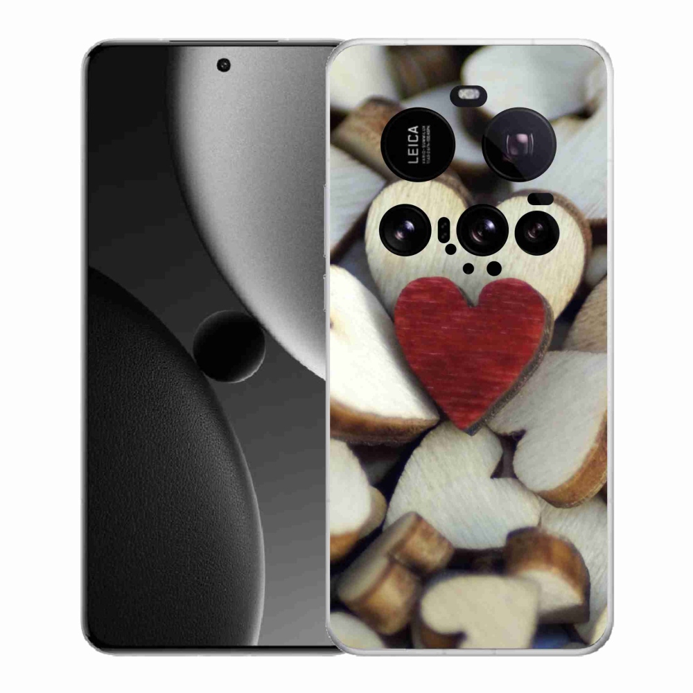 Gelový kryt mmCase na Xiaomi 15 Ultra - gravírované červené srdce 