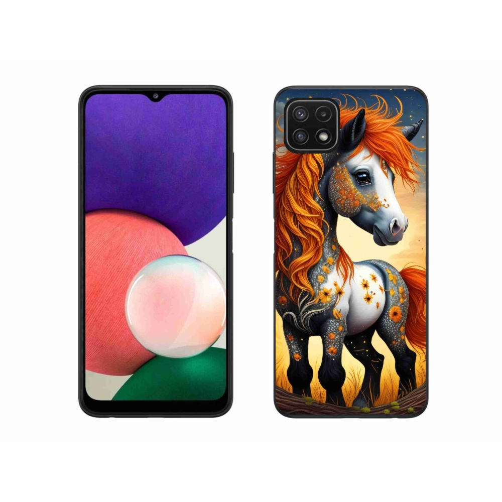 Gelový kryt mmCase na Samsung Galaxy A22 5G - barevný poník