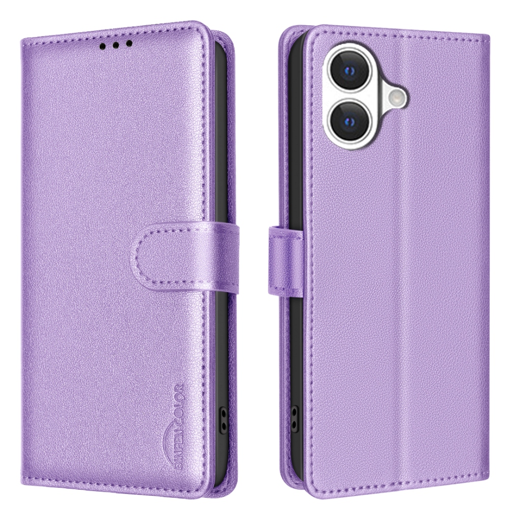 BINFEN knížkové pouzdro na iPhone 17 - fialové