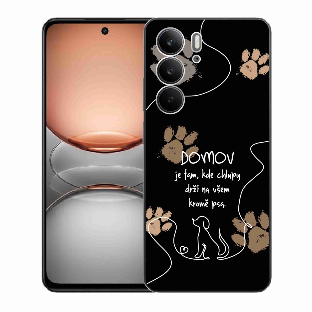 Gelový kryt mmCase na Realme C75 - psí motiv černé pozadí