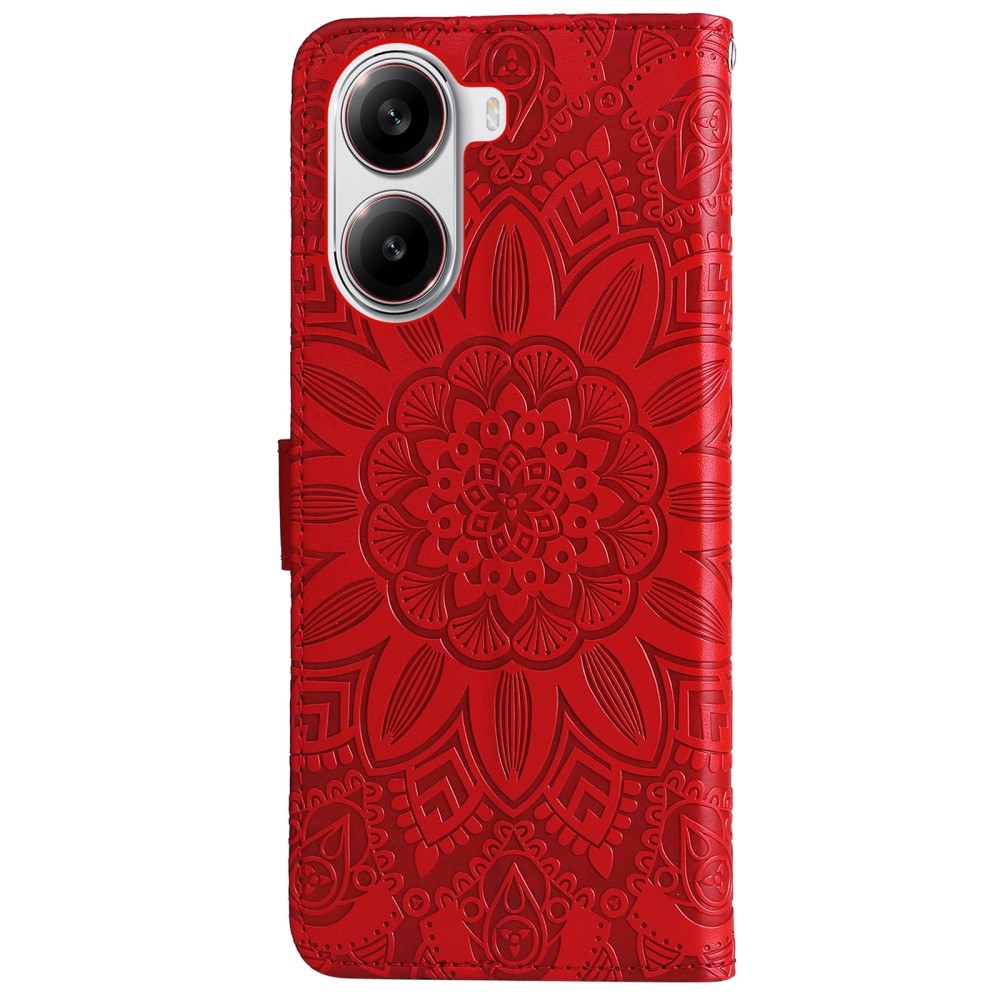 Sunflower knížkové pouzdro na Xiaomi Poco X7 Pro 5G - červené
