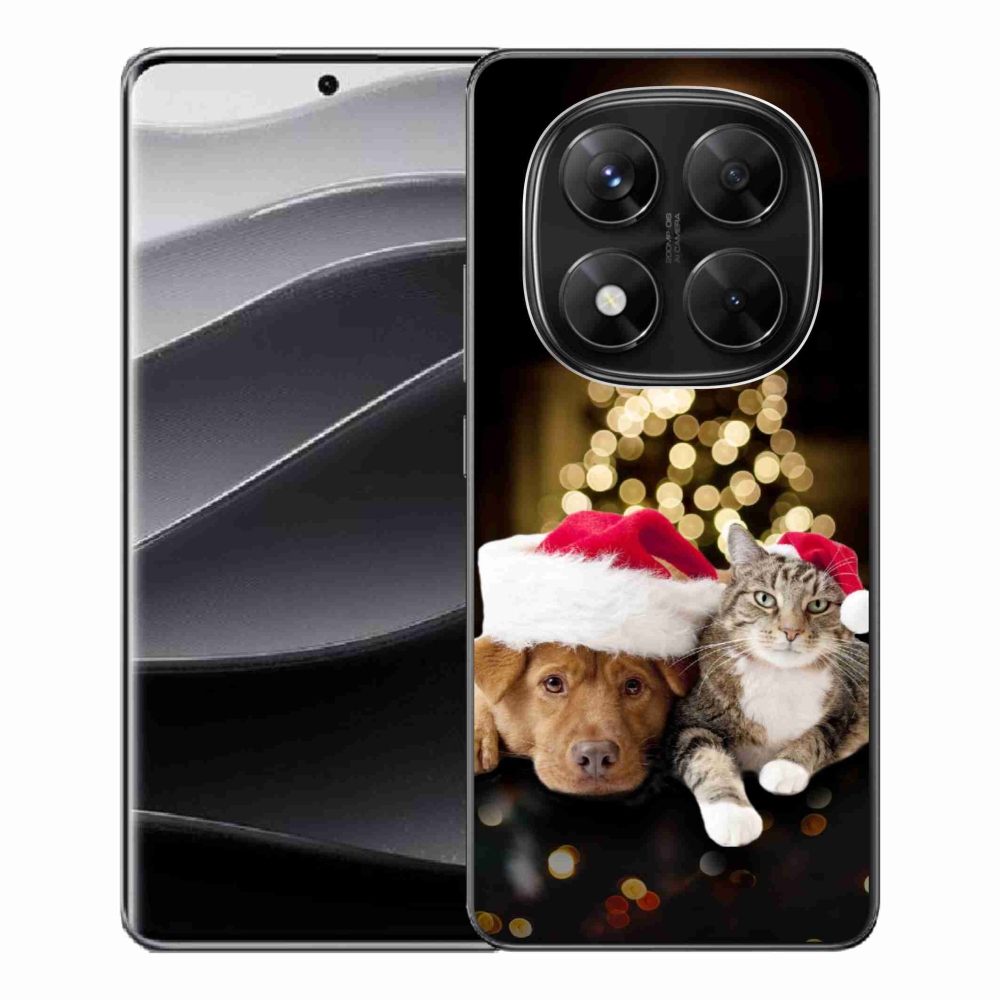 Gelový kryt mmCase na Xiaomi Redmi Note 14 Pro 5G/Poco X7 5G - vánoční pes a kočka