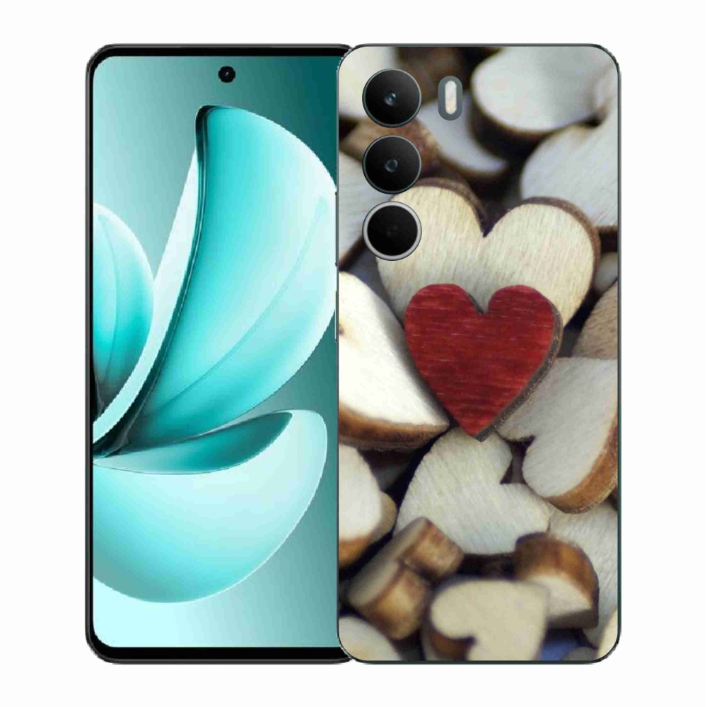 Gelový kryt mmCase na Realme C71 - gravírované červené srdce 