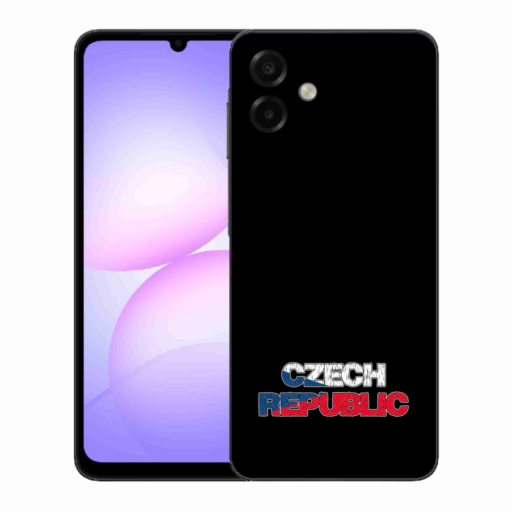 Gelový kryt mmCase na Samsung Galaxy A07 4G - Czech Republic černé pozadí