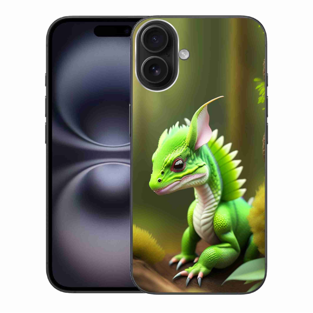 Gelový kryt mmCase na iPhone 16 Plus - zelený dráček