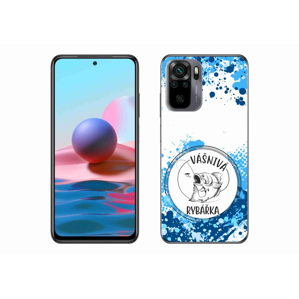 Gelový kryt mmCase na Xiaomi Redmi Note 10S - vášnivá rybářka bílé pozadí