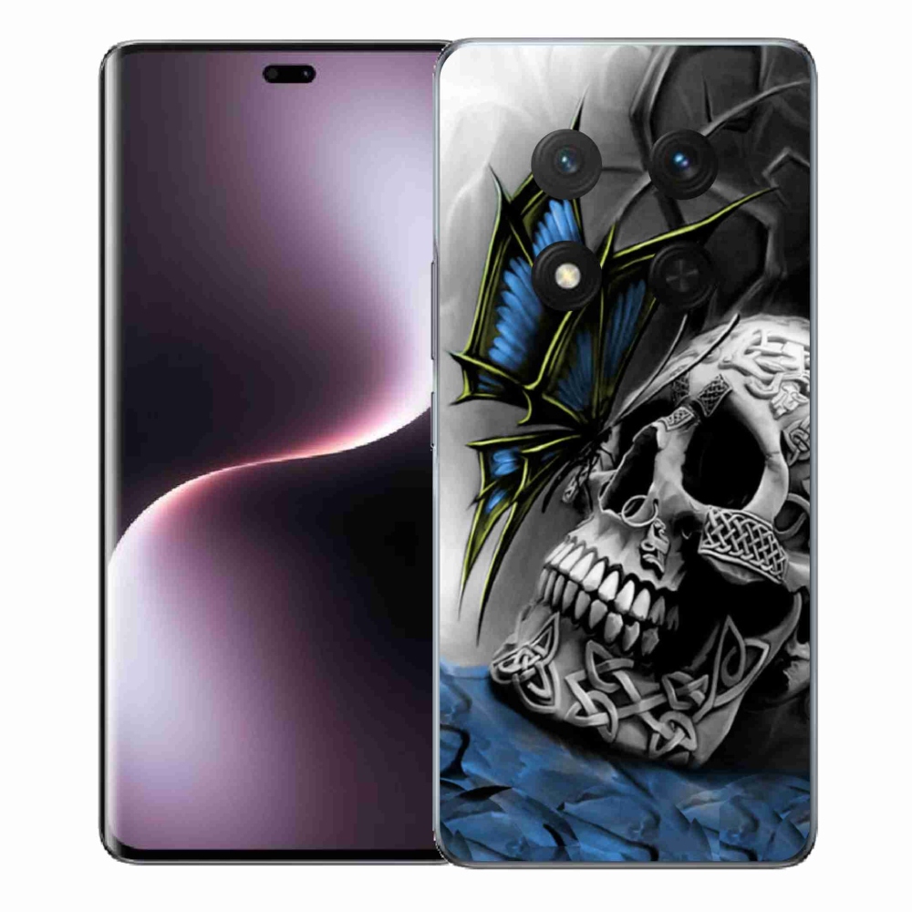 Gelový kryt mmCase na Honor Magic 7 Lite 5G - motýl a lebka