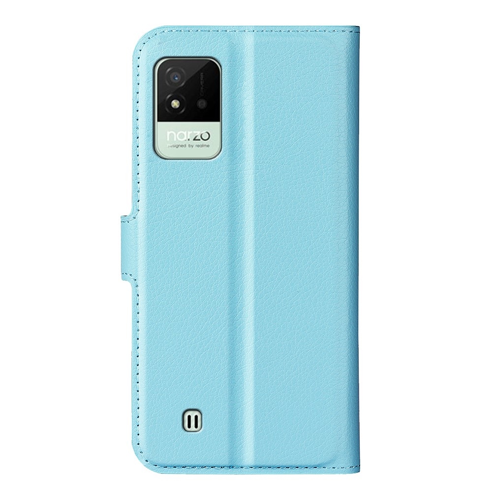 Litchi knížkové pouzdro na Realme Narzo 50i - modrý