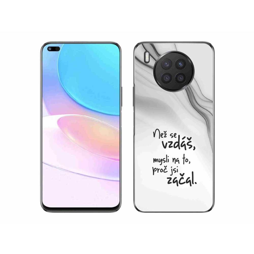 Gelový kryt mmCase na Huawei Nova 8i - citát 2 bílé pozadí