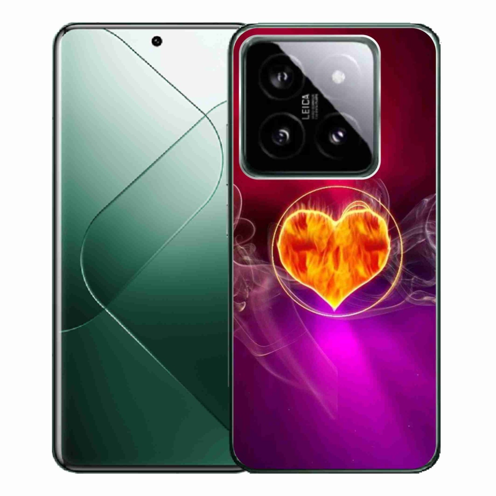 Gelový kryt mmCase na Xiaomi 14 Pro - ohnivé srdce