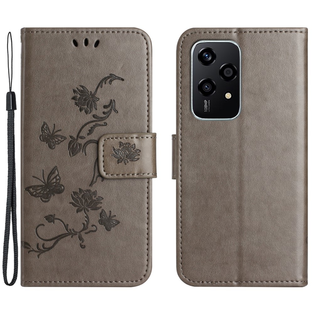 Flower knížkové pouzdro na Honor 200 Lite 5G - šedé