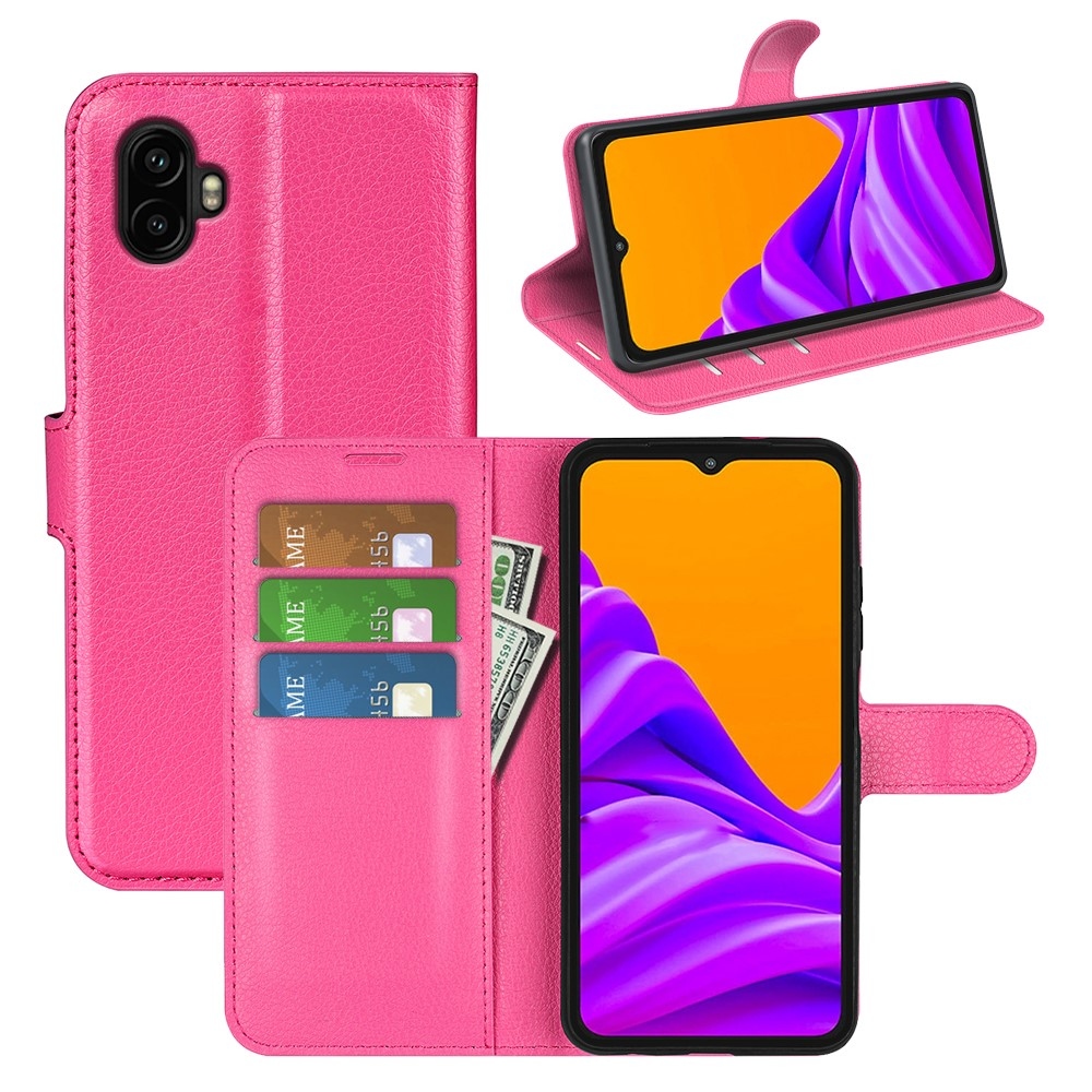 Litchi knížkové pouzdro na Samsung Galaxy Xcover 7 Pro - rose