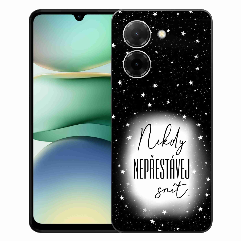 Gelový kryt mmCase na Xiaomi Redmi A5 (173.45x79.35x8.45mm) - citát 1 bíločerné pozadí