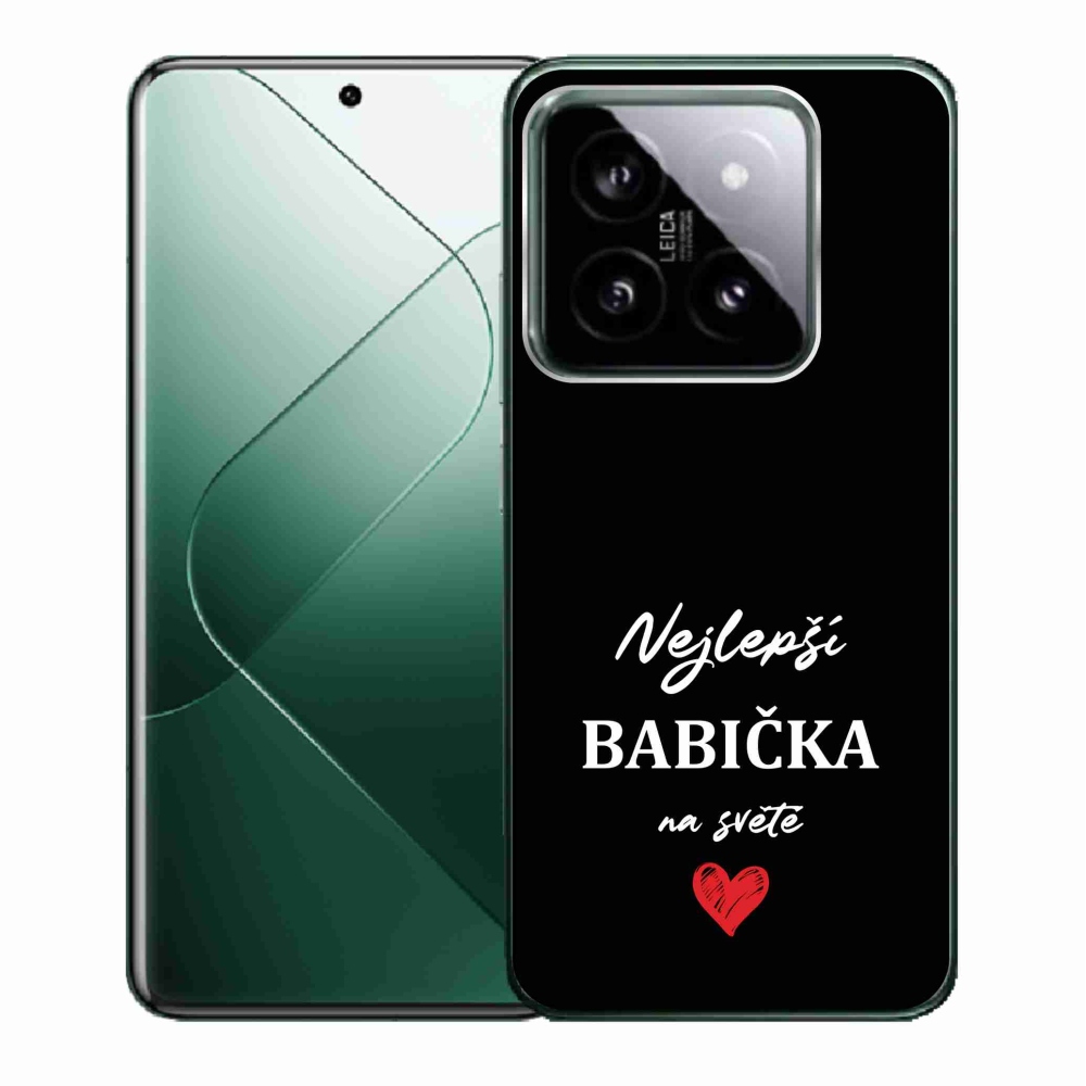 Gelový kryt mmCase na Xiaomi 14 - nejlepší babička 1 černé pozadí