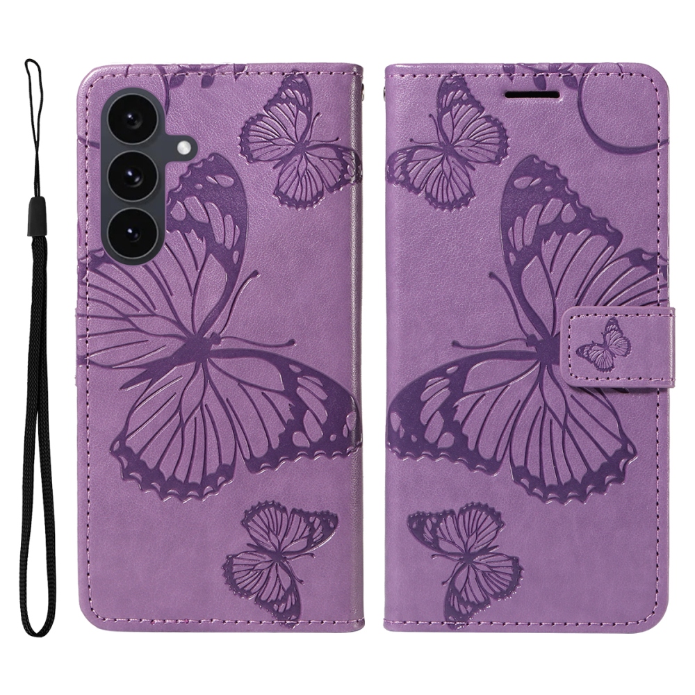 Big Butterfly knížkové pouzdro na Samsung Galaxy S25 FE - fialové