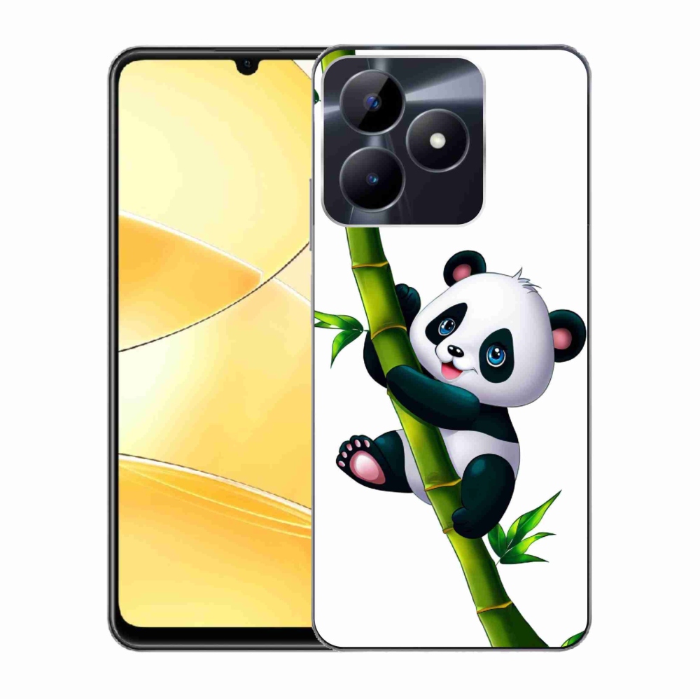 Gelový kryt mmCase na Realme C51/C53 - panda na bambusu