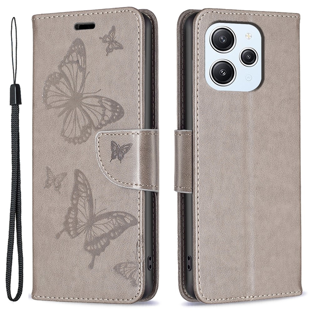 Butterfly knížkové pouzdro na Xiaomi Redmi 12 4G/5G - šedé