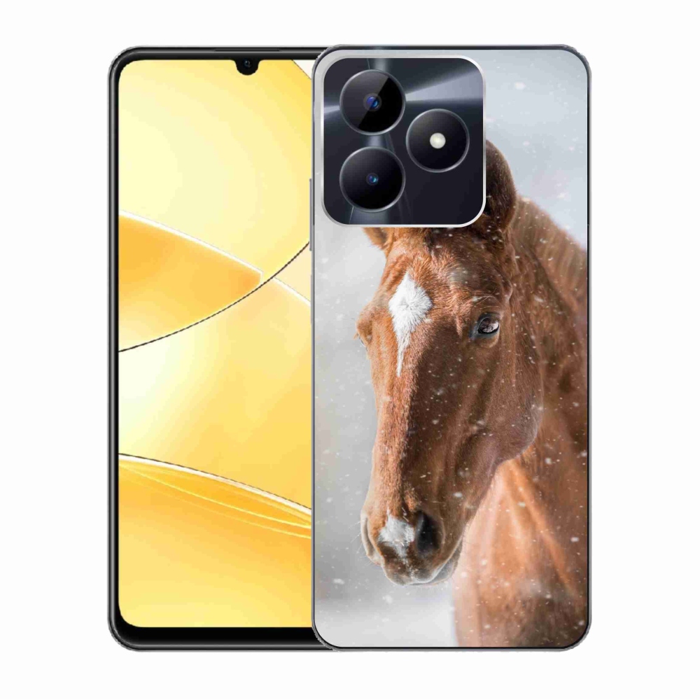 Gelový kryt mmCase na Realme C51/C53 - hnědý kůň 2