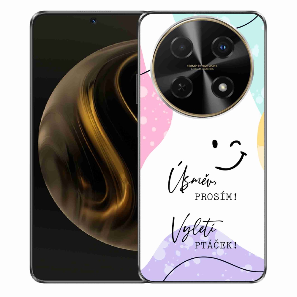 Gelový kryt mmCase na Huawei Nova 12i - vtipný text 4 bílé pozadí