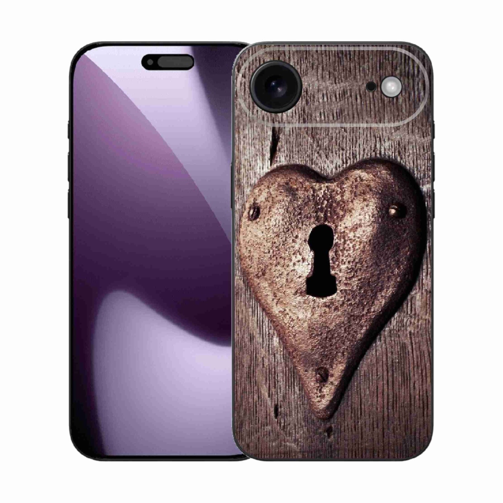 Gelový kryt mmCase na iPhone 17 Air - zámek ve tvaru srdce