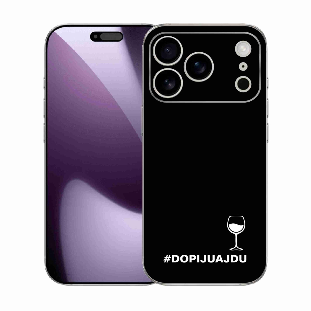 Gelový kryt mmCase na iPhone 17 Pro - vinný motiv černé pozadí