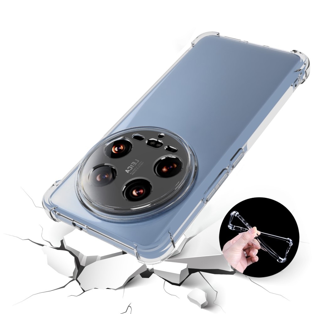 Průhledný gelový obal s vyztuženými rohy na Xiaomi 14 Ultra - průhledný